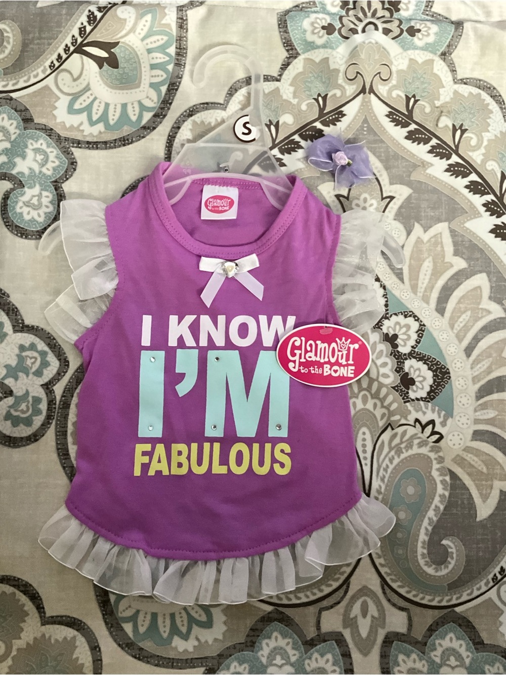 Purple 'I Know I'm Fabulous' Girls Tank Top